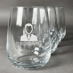 Lawyer / Attorney Avatar Stemless Wine Glasses (Set of 4) (Personalized)