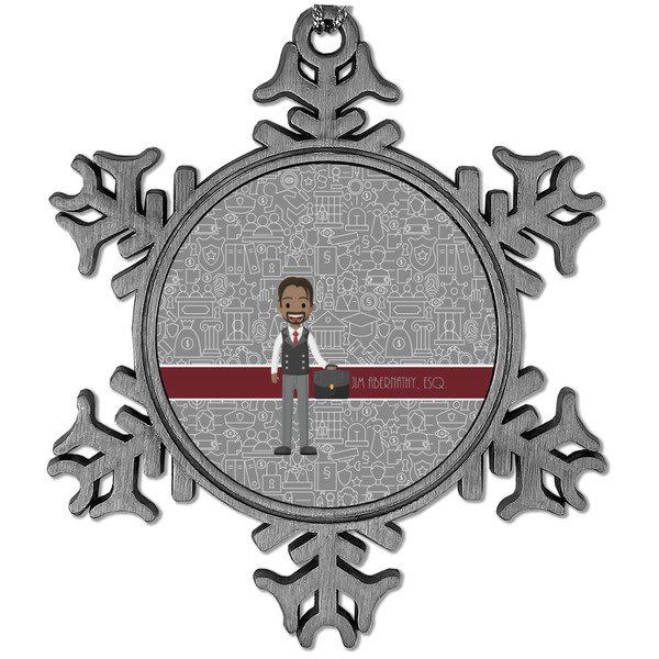 Custom Lawyer / Attorney Avatar Vintage Snowflake Ornament (Personalized)