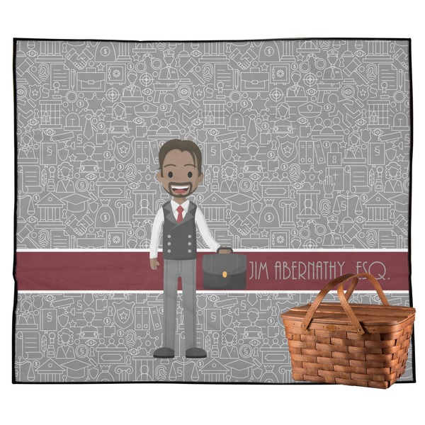 Custom Lawyer / Attorney Avatar Outdoor Picnic Blanket (Personalized)