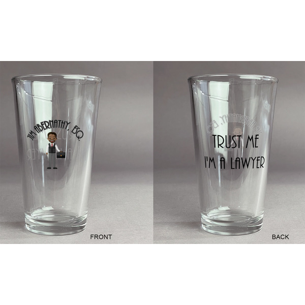 Lawyer / Attorney Avatar Pint Glass - Two Content - Approval