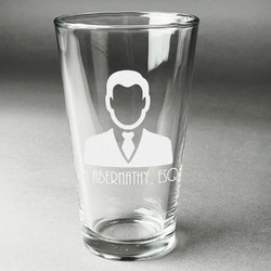 Lawyer / Attorney Avatar Pint Glass - Engraved (Single) (Personalized)