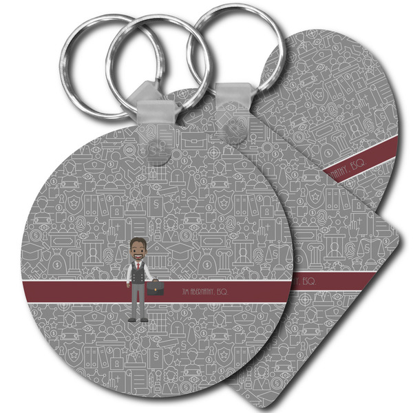 Custom Lawyer / Attorney Avatar Plastic Keychain (Personalized)