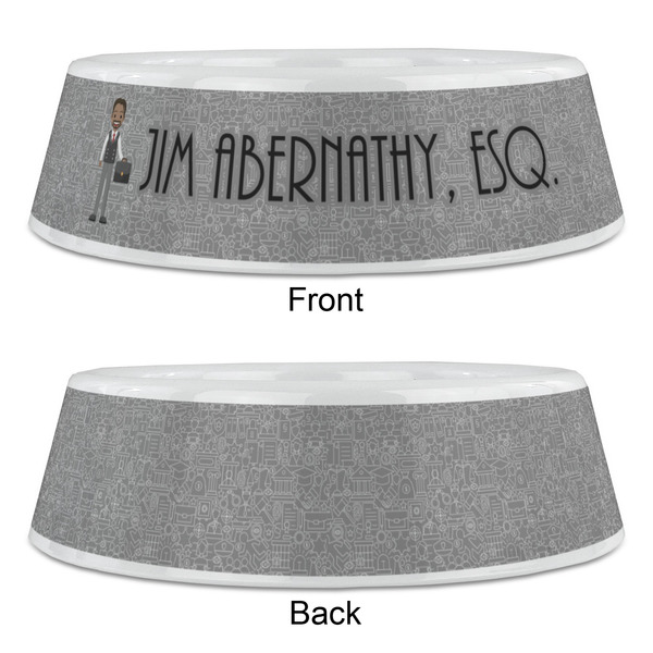 Lawyer / Attorney Avatar Plastic Pet Bowls - Large - APPROVAL