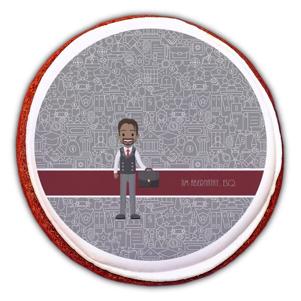 Lawyer / Attorney Avatar Printed Icing Circle - Large - On Cookie