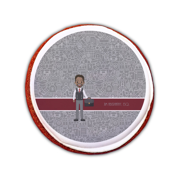 Lawyer / Attorney Avatar Printed Icing Circle - Small - On Cookie