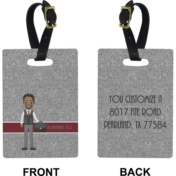 Lawyer / Attorney Avatar Rectangle Luggage Tag (Front + Back)