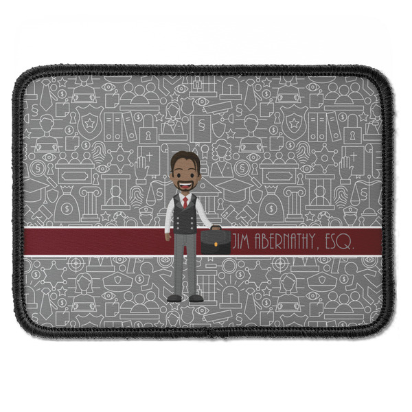 Custom Lawyer / Attorney Avatar Iron On Rectangle Patch w/ Name or Text