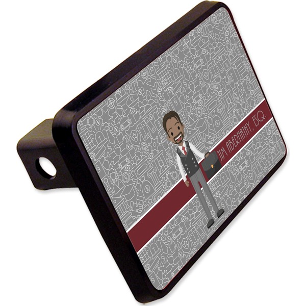 Custom Lawyer / Attorney Avatar Rectangular Trailer Hitch Cover - 2" (Personalized)