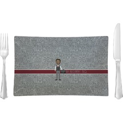 Lawyer / Attorney Avatar Rectangular Glass Lunch / Dinner Plate - Single or Set (Personalized)