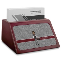 Lawyer / Attorney Avatar Red Mahogany Business Card Holder (Personalized)