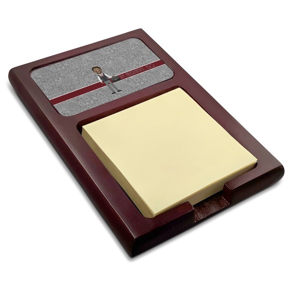 Custom Lawyer / Attorney Avatar Red Mahogany Sticky Note Holder (Personalized)