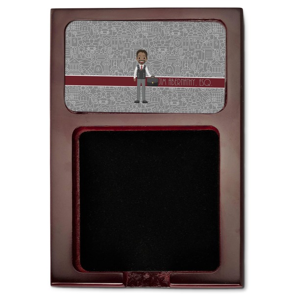 Lawyer / Attorney Avatar Red Mahogany Sticky Note Holder - Flat