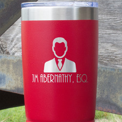 Lawyer / Attorney Avatar 20 oz Stainless Steel Tumbler - Red - Single Sided (Personalized)