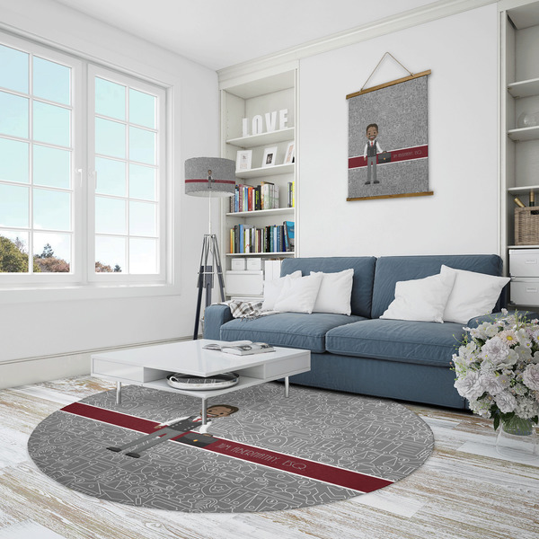 Lawyer / Attorney Avatar Round Area Rug - IN CONTEXT