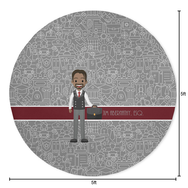 Lawyer / Attorney Avatar Round Area Rug - Size