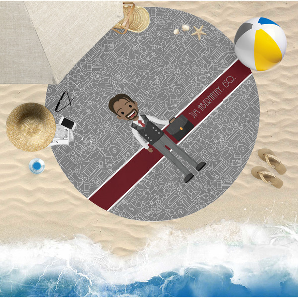 Lawyer / Attorney Avatar Round Beach Towel Lifestyle