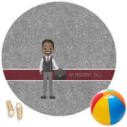 Lawyer / Attorney Avatar Round Beach Towel (Personalized)