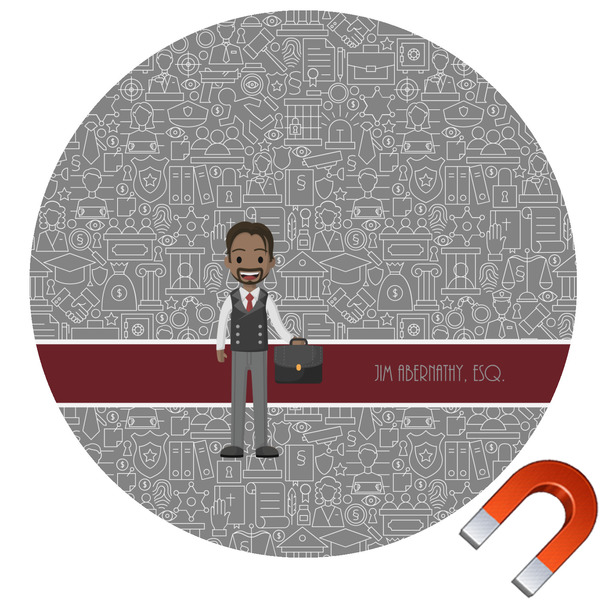 Custom Lawyer / Attorney Avatar Round Car Magnet - 10" (Personalized)
