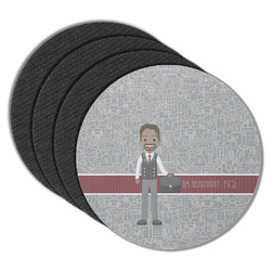 Lawyer / Attorney Avatar Round Rubber Backed Coasters - Set of 4 (Personalized)