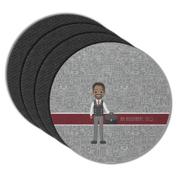 Lawyer / Attorney Avatar Round Rubber Backed Coasters - Set of 4 (Personalized)
