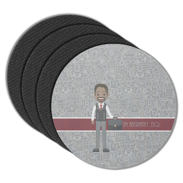 Custom Lawyer / Attorney Avatar Round Rubber Backed Coasters - Set of 4 (Personalized)