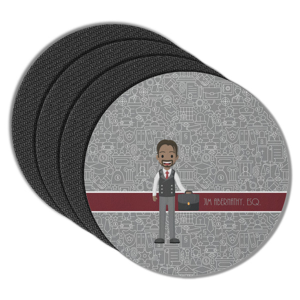 Custom Lawyer / Attorney Avatar Round Rubber Backed Coasters - Set of 4 (Personalized)