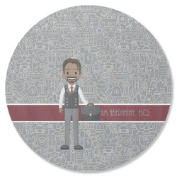 Lawyer / Attorney Avatar Round Rubber Backed Coaster (Personalized)