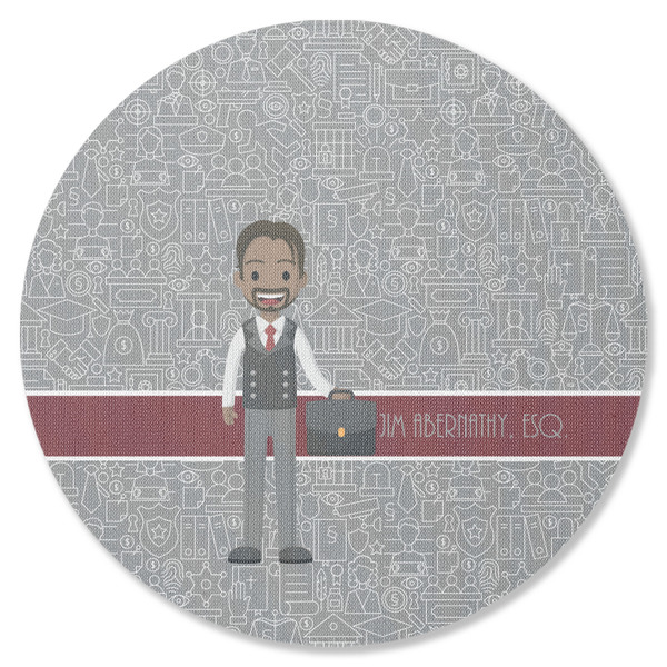 Custom Lawyer / Attorney Avatar Round Rubber Backed Coaster (Personalized)