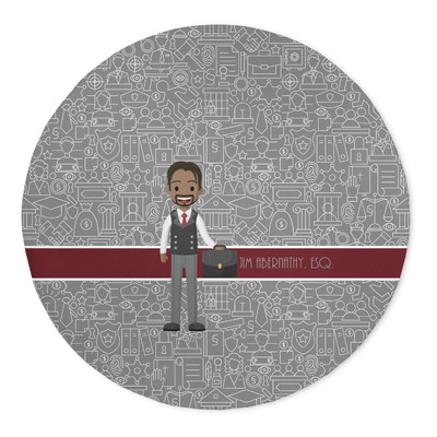 Lawyer / Attorney Avatar 5' Round Indoor Area Rug (Personalized)