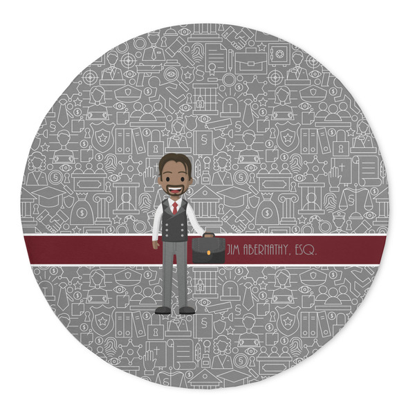 Custom Lawyer / Attorney Avatar 5' Round Indoor Area Rug (Personalized)