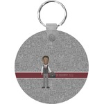 Lawyer / Attorney Avatar Round Plastic Keychain (Personalized)