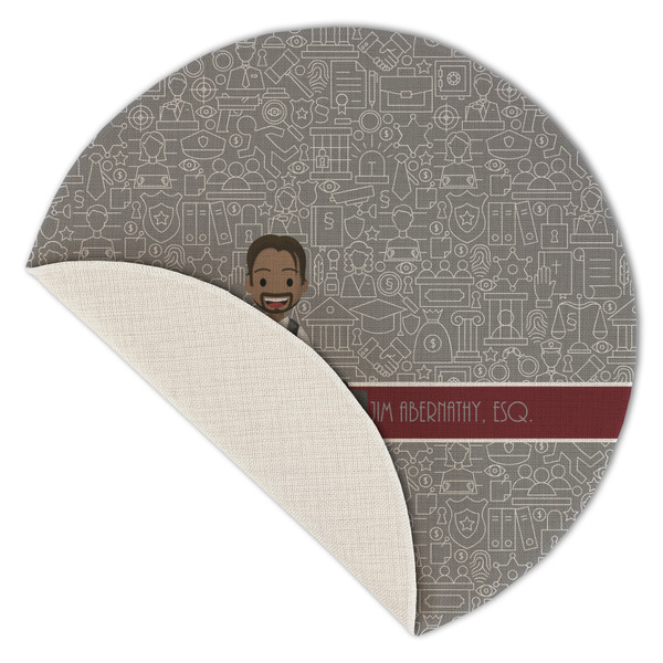 Lawyer / Attorney Avatar Round Linen Placemats - Front (folded corner single sided)