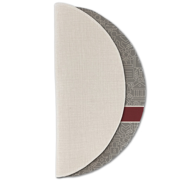 Lawyer / Attorney Avatar Round Linen Placemats - HALF FOLDED (single sided)