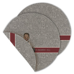 Lawyer / Attorney Avatar Round Linen Placemat - Double Sided - Set of 4 (Personalized)