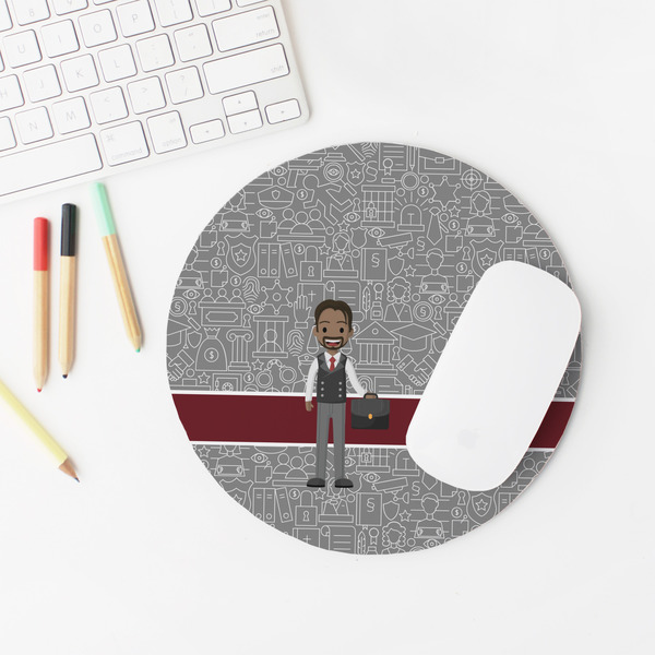 Lawyer / Attorney Avatar Round Mousepad - LIFESTYLE 2