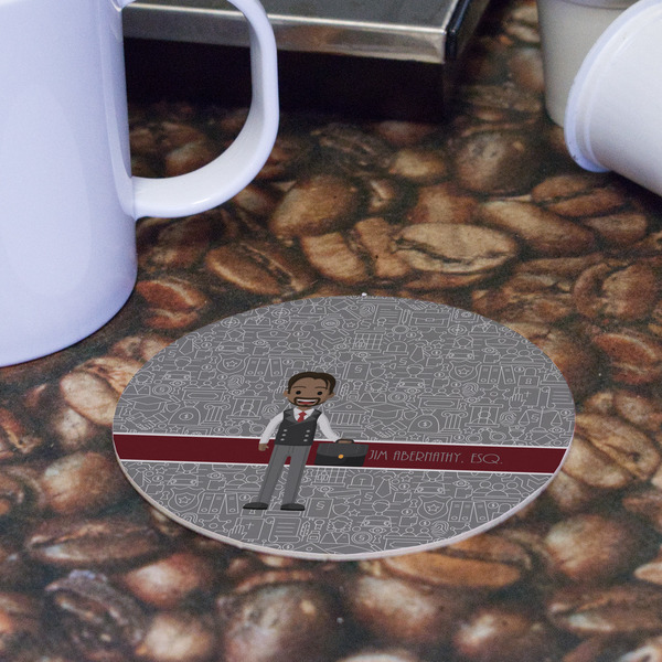 Lawyer / Attorney Avatar Round Paper Coaster - Front