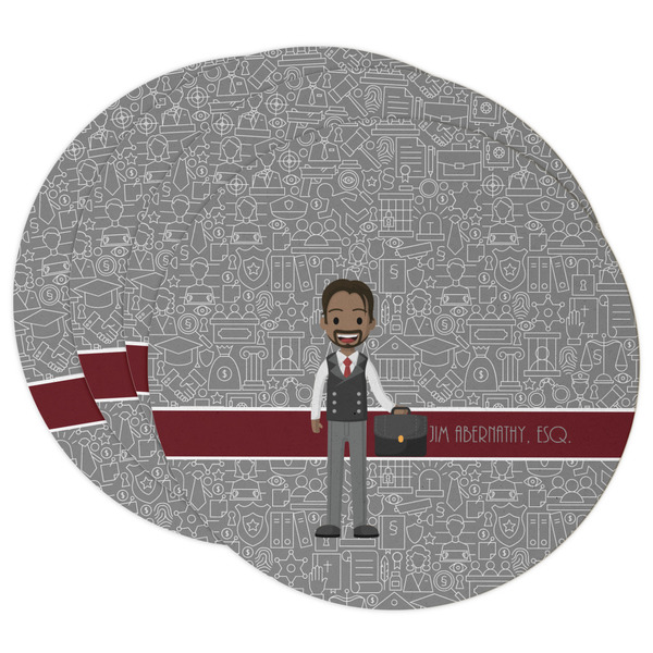 Custom Lawyer / Attorney Avatar Round Paper Coasters w/ Name or Text