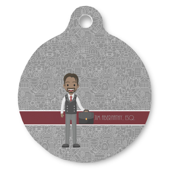 Custom Lawyer / Attorney Avatar Round Pet ID Tag - Large (Personalized)