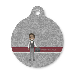 Lawyer / Attorney Avatar Round Pet ID Tag - Small (Personalized)