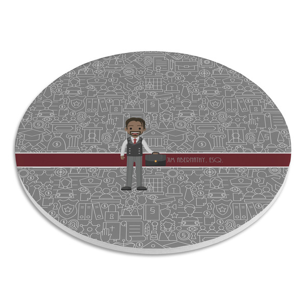 Lawyer / Attorney Avatar Round Stone Trivet - Angle View
