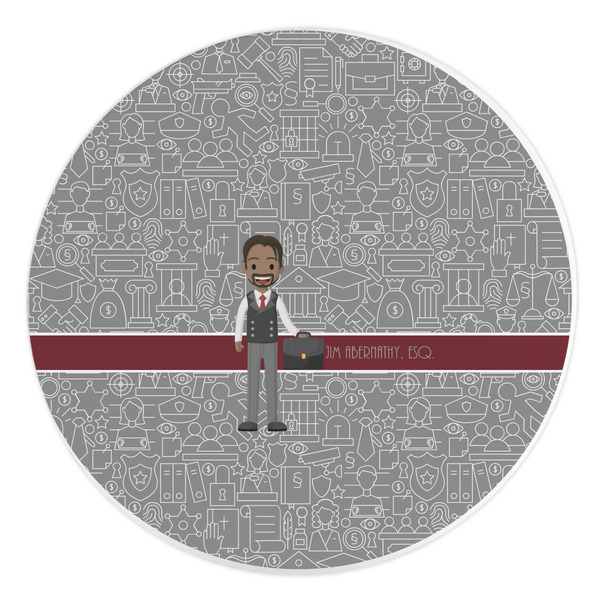 Custom Lawyer / Attorney Avatar Round Stone Trivet (Personalized)