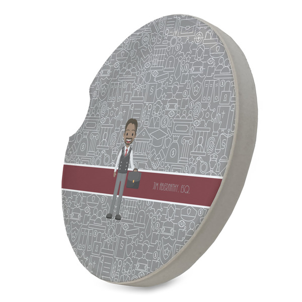 Lawyer / Attorney Avatar Sandstone Car Coaster - STANDING ANGLE
