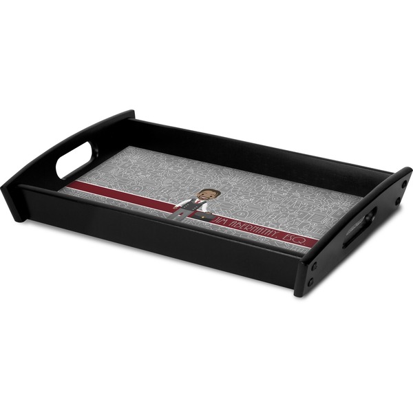 Lawyer / Attorney Avatar Serving Tray Black - Corner
