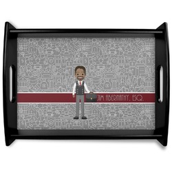 Lawyer / Attorney Avatar Black Wooden Tray - Large (Personalized)