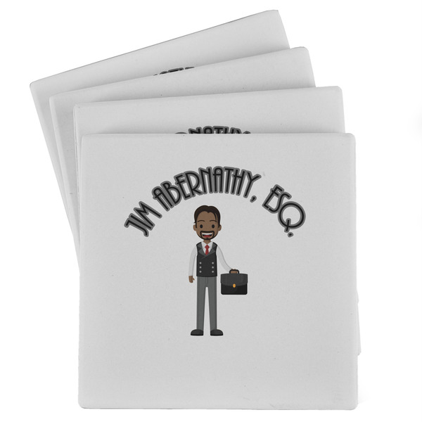 Custom Lawyer / Attorney Avatar Absorbent Stone Coasters - Set of 4 (Personalized)