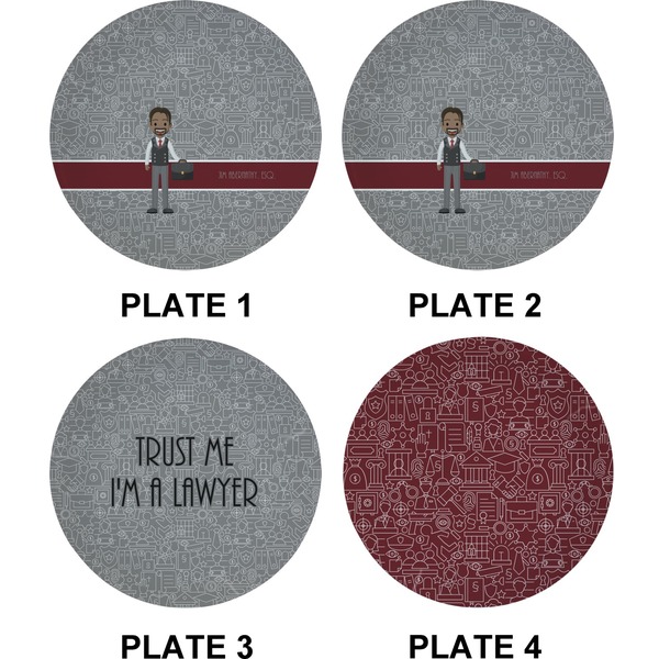 Lawyer / Attorney Avatar Set of Appetizer / Dessert Plates (Approval)