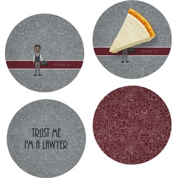 Lawyer / Attorney Avatar Set of 4 Glass Appetizer / Dessert Plate 8" (Personalized)