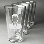 Lawyer / Attorney Avatar Pint Glasses - Engraved (Set of 4) (Personalized)