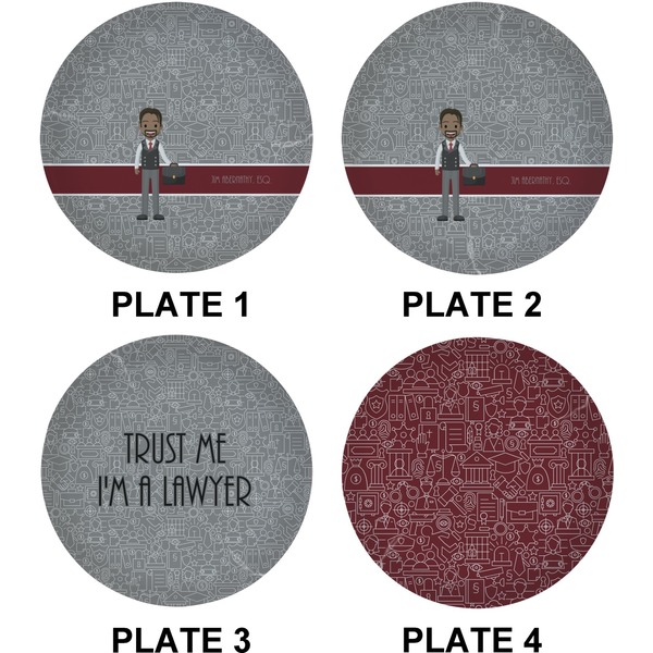 Lawyer / Attorney Avatar Set of Lunch / Dinner Plates (Approval)