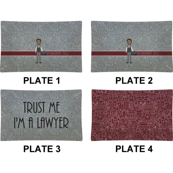 Lawyer / Attorney Avatar Set of Rectangular Dinner Plates (Approval)